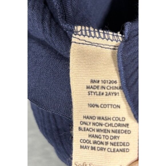 Soft Surroundings Womens Tank Top M Navy Blue Sleeveless Textured Cotton - Picture 3 of 4